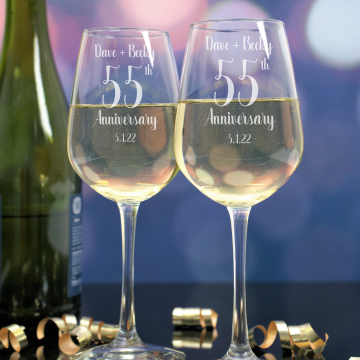 Angelic Anniversary | Personalized 12.5oz Wine Glass